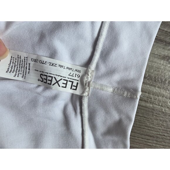 Flexees Underwonder Shaping Shorts 2XL White Slims Tummy To Thighs Comfort - Picture 4 of 5